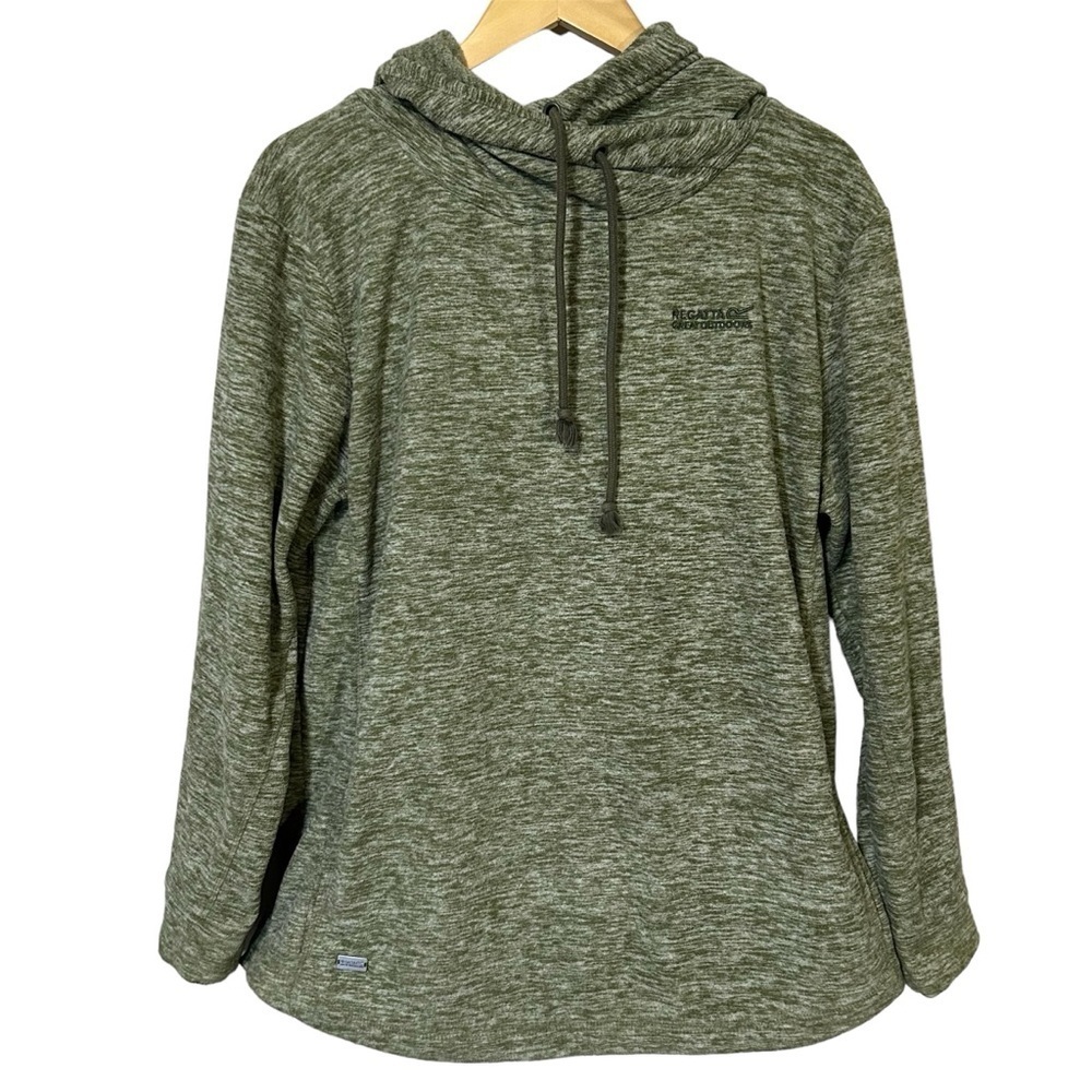 Regatta Kizmit Great Outdoors Womens Cowl Neck Fleece Hoodie Olive Green Size 22
